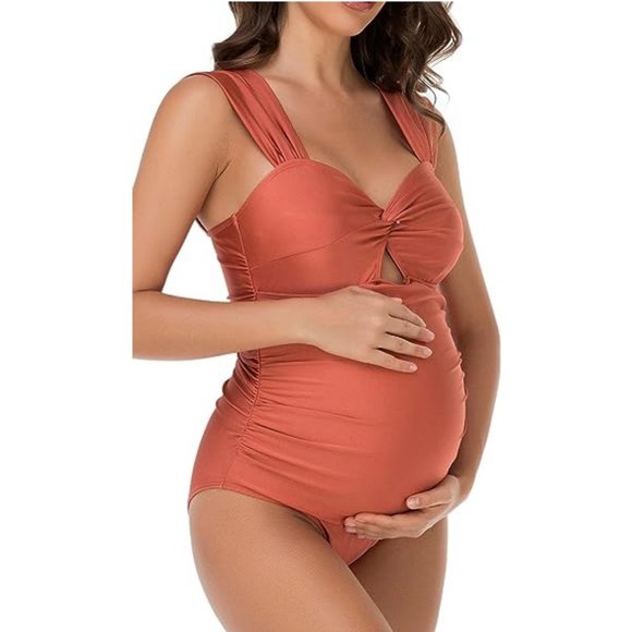 One Piece Smocked Maternity Swimsuit M *NWT* - Picture 4 of 8